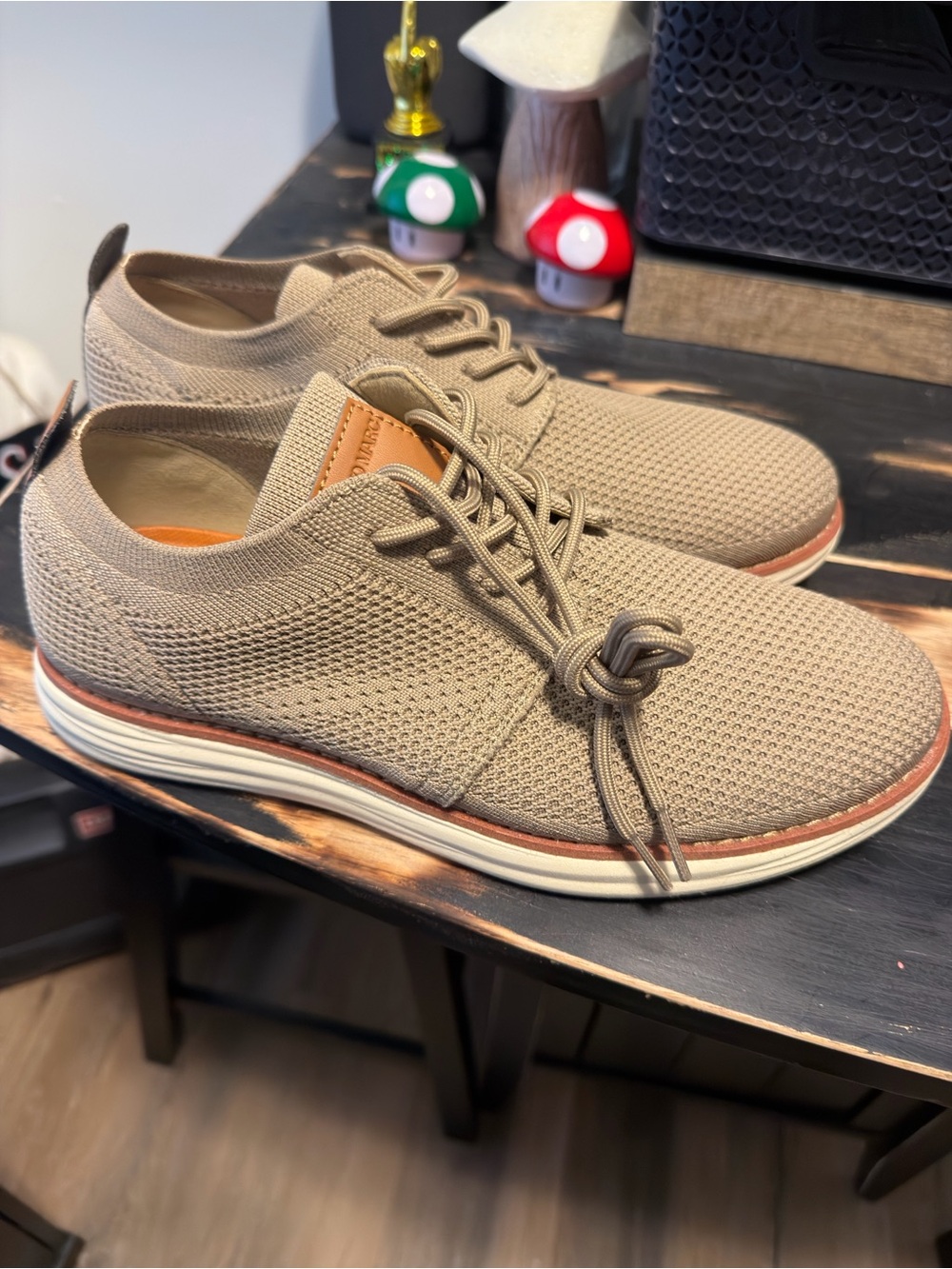 Men's Bruno Marc Knit Casual Lace-Up Shoes - Beige 8.5 men’s